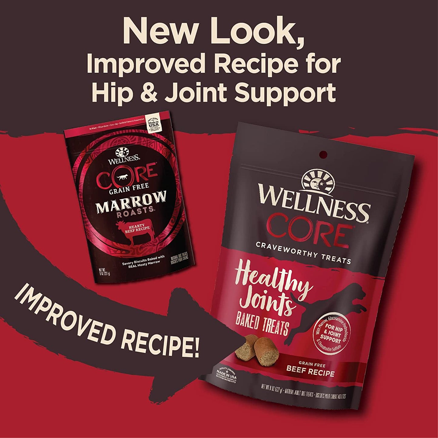 CORE Wellness Dog Treats: Grain-Free Beef & Turkey Recipe, 8-Ounce Bag 