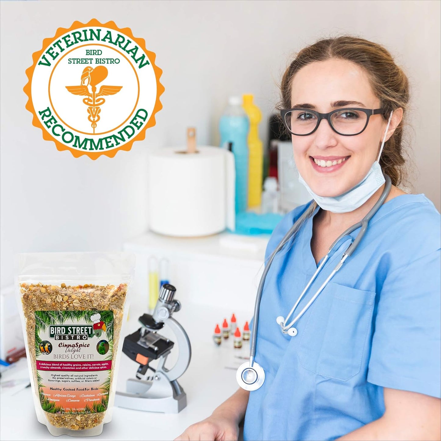 Parrot Food Sample 4 Pack: Parakeet, Cockatiel, Bird Food, Non-GMO Fruits, Healthy Spices