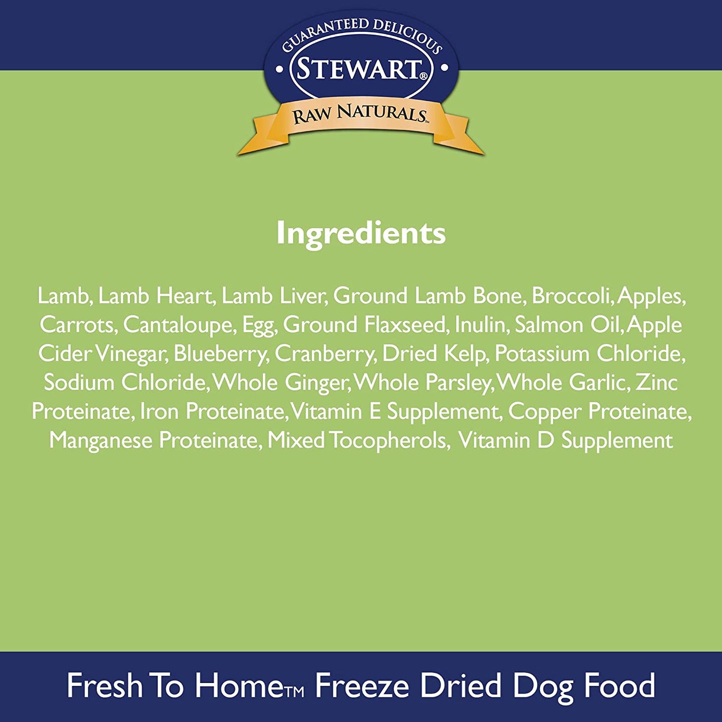 Freeze Dried Dog Food: Lamb, fruits, veggies; Grain-free, USA-made, 24 Oz.
