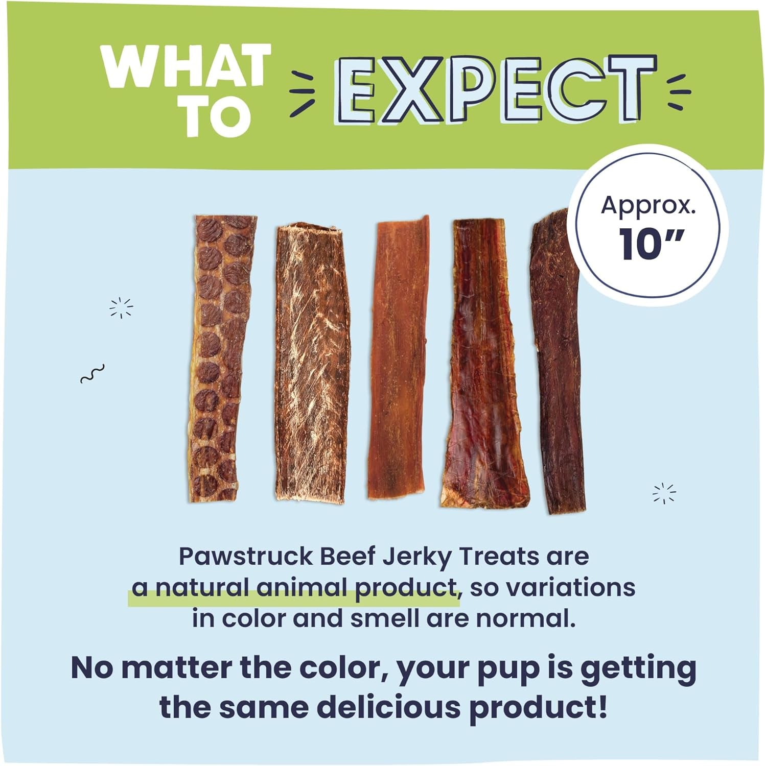 Premium Beef Jerky Dog Treat Chews: Large 10" Strips, Support Hip & Joint Health, No Added Preservatives, 15 Count