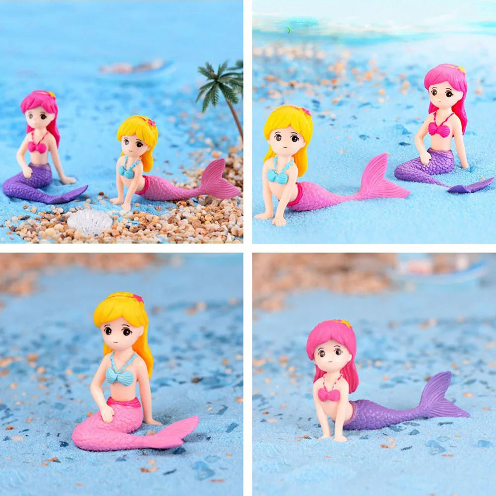 Aquarium Little Mermaid Ornament: Cute Desk Decoration for Fish Tank