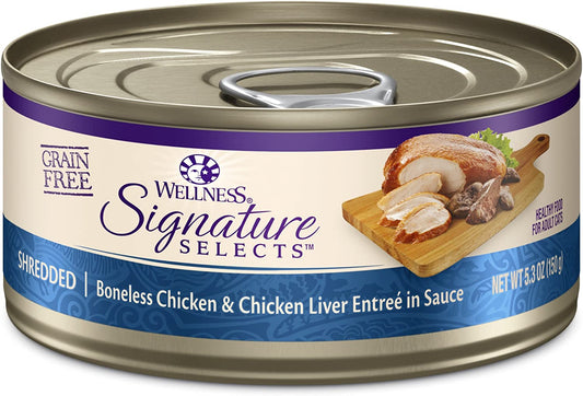 Signature Selects Wet Cat Food by CORE Wellness: Grain-Free (Shredded Chicken & Chicken Liver, 5.3 Ounces, Pack of 12)