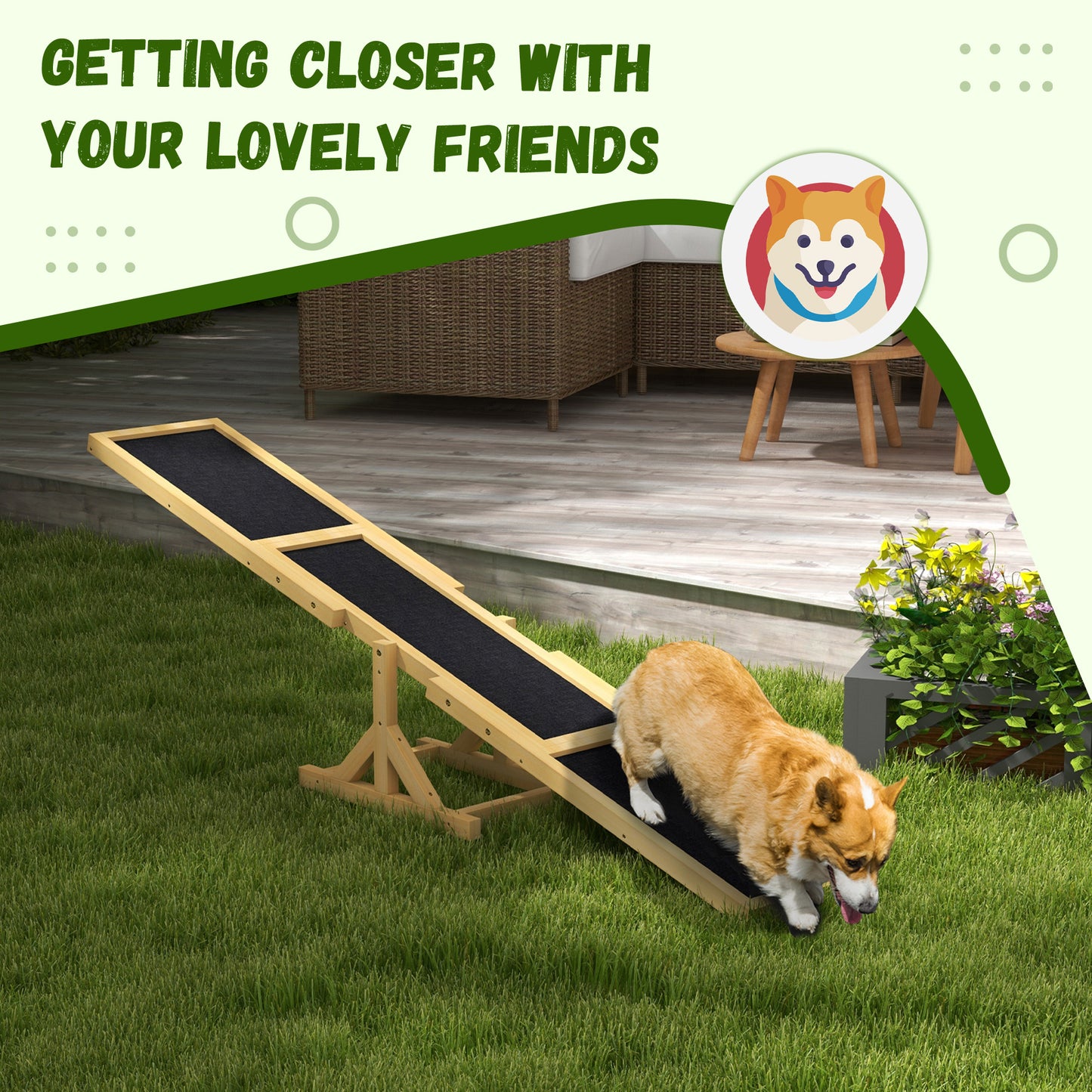 Pet Seesaw: Wooden Dog Training Equipment for Active Play