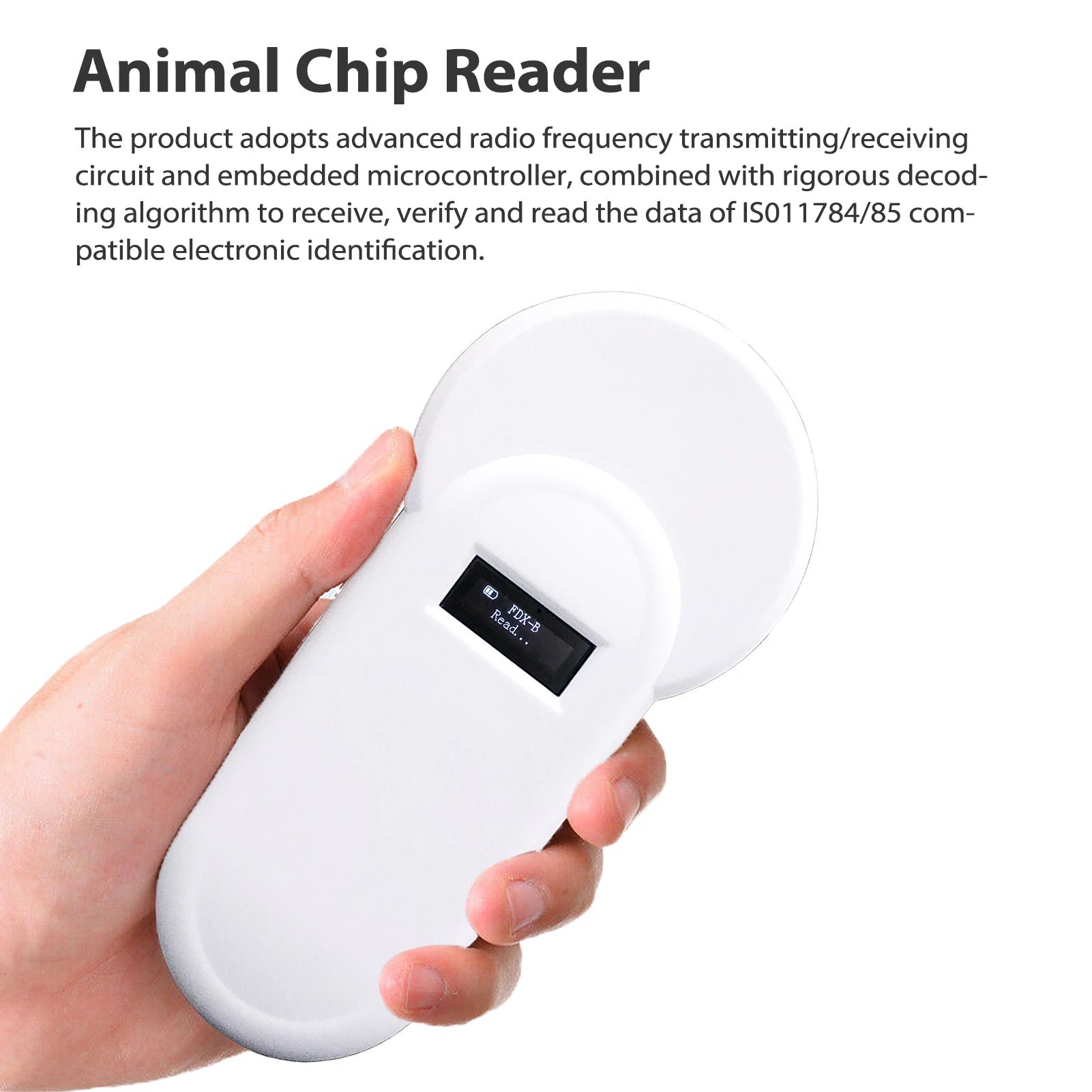Pet ID Reader: Handheld 134.2Khz OLED Display for Cats and Dogs