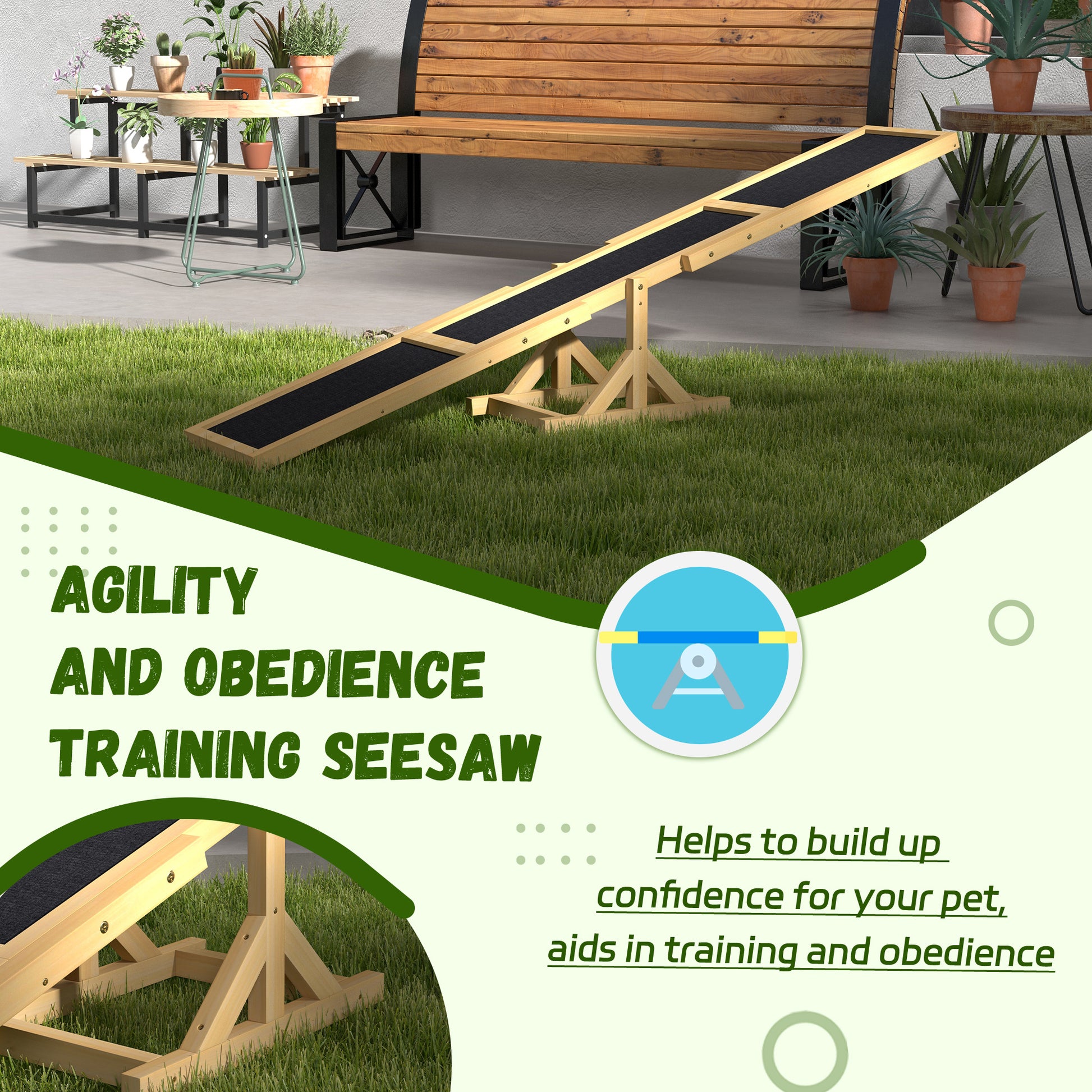 Pet Seesaw: Wooden Dog Training Equipment for Active Play