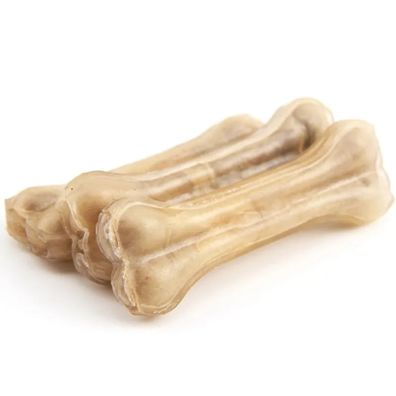 Dog Bones Chews Toys: Leather Cowhide, Molar Teeth Clean Stick