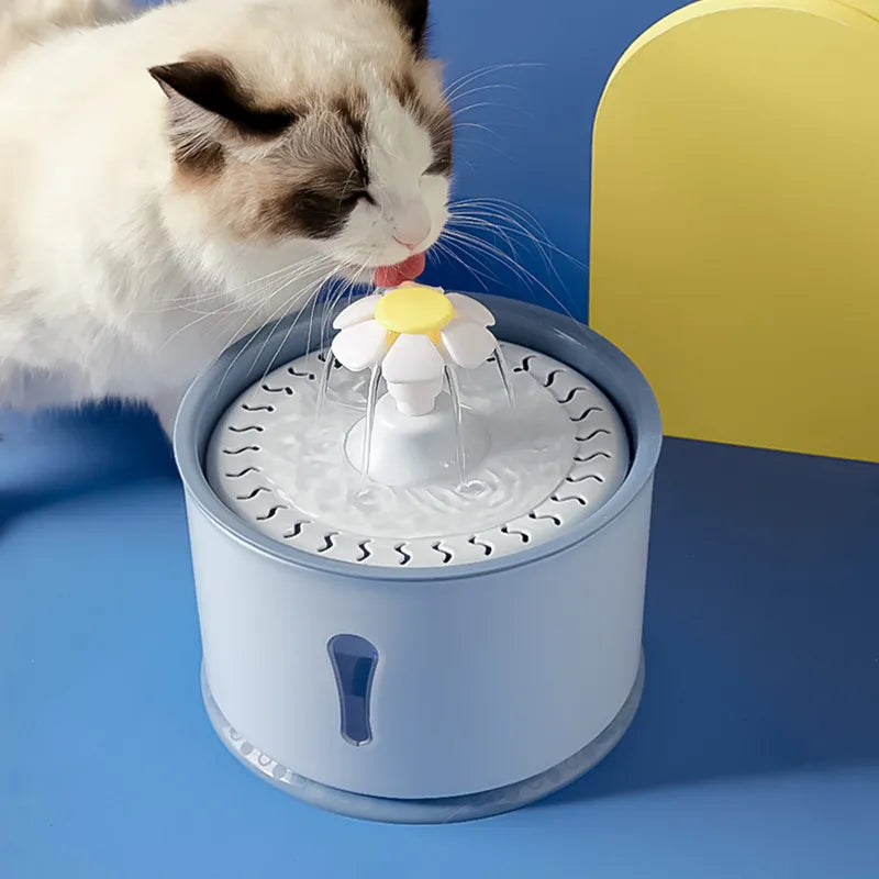 Pet Cat Water Fountain Dispenser: Activated carbon filters, LED Automatic Feeder.