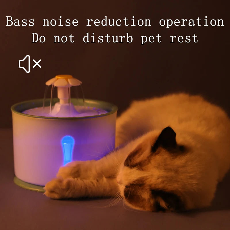 Pet Cat Water Fountain Dispenser: Activated carbon filters, LED Automatic Feeder.