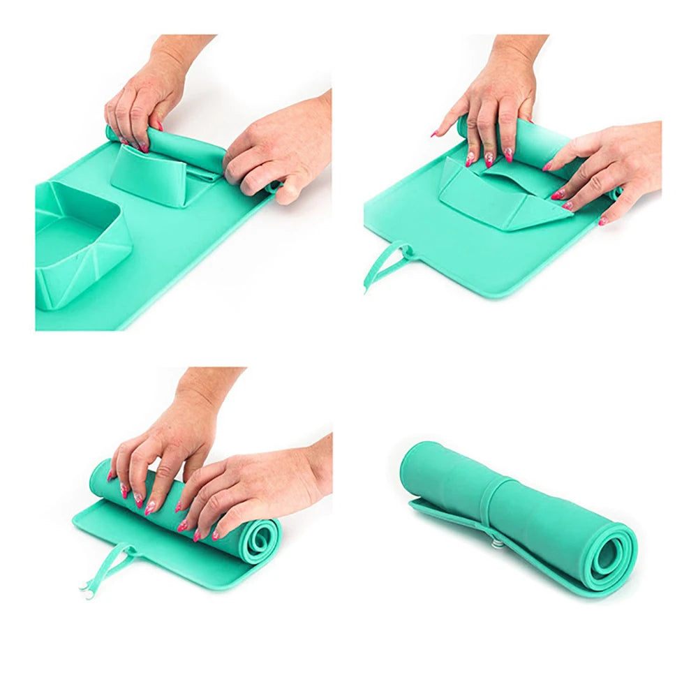 Folding Double Bowl: Water Feeder Food Container, Pet Supplies For Dogs Cats Silicone With Flannel Bag