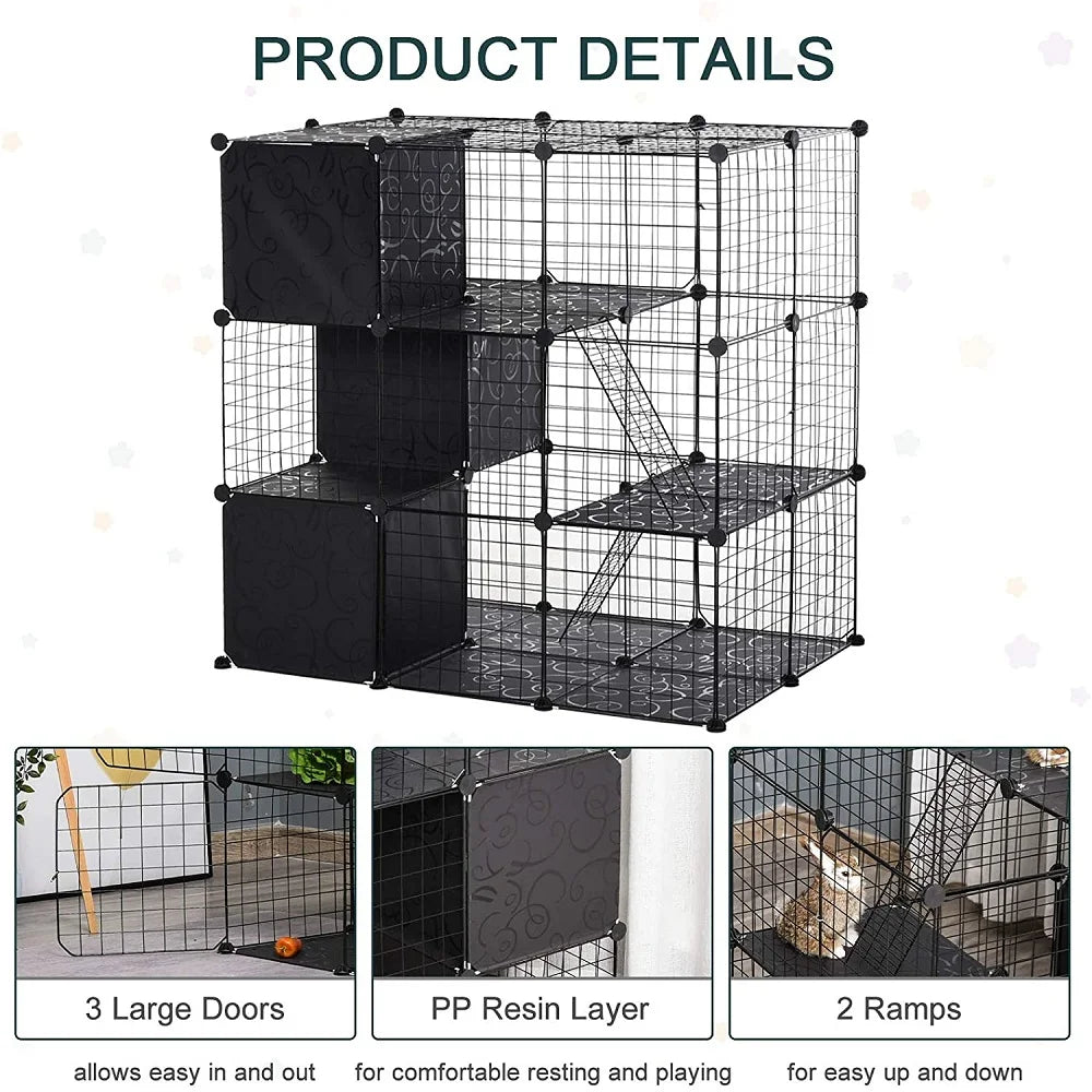 Multi-functional Pet Fence: DIY assembly, crate, playpen, ideal for various pets.