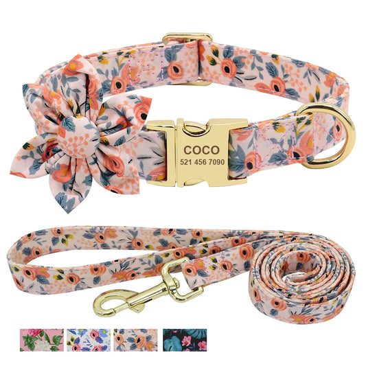 Personalized Dog Collar: Fashionable, nylon, engraved ID tag, custom options.