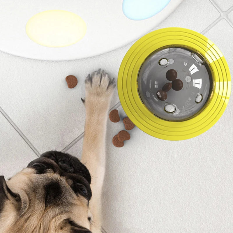 Bite-resistant Dog Self-healing Toy: Flying Saucer Leaking Ball Device.