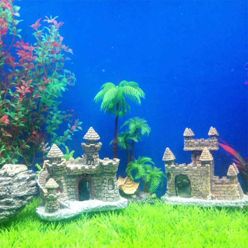 Resin Castle Aquarium Ornament: Create a Magical Underwater Landscape!