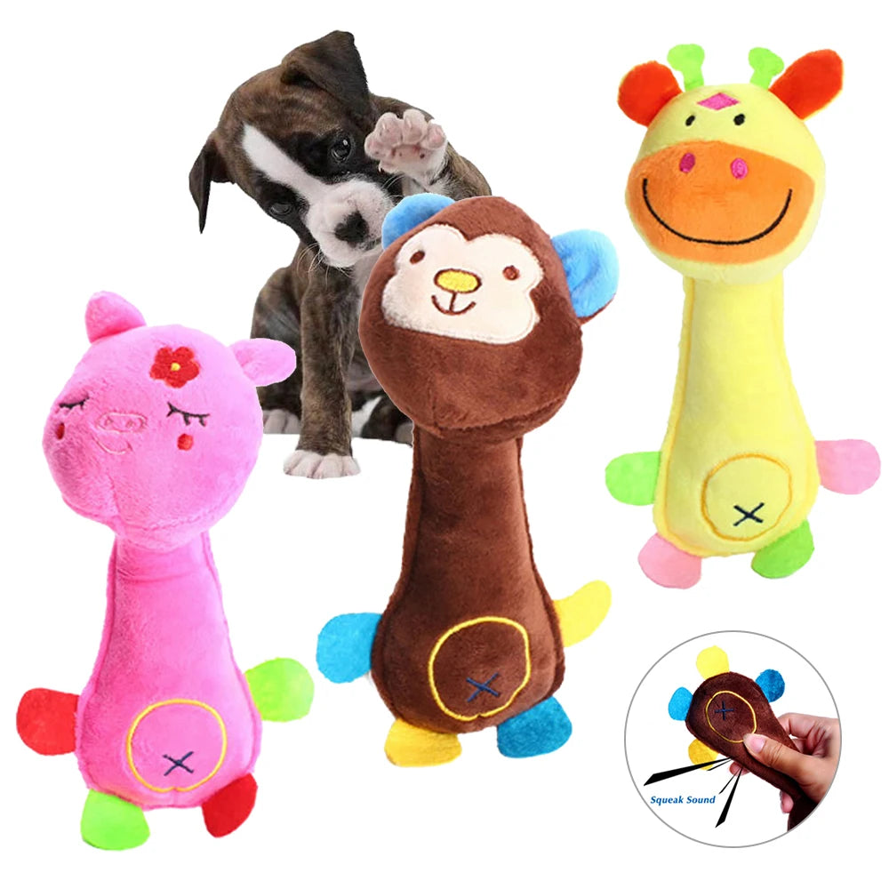 Smiley Pet Plush Toy: Molar teeth cleaning, variety of animals available.