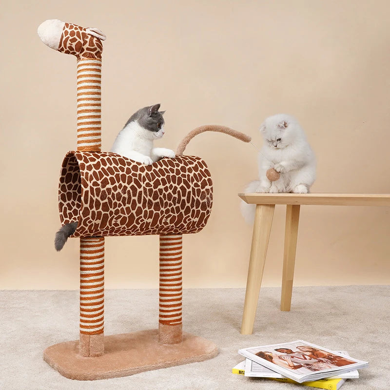 Floor-to-Ceiling Tower: Adjustable condo, scratching post, hammock, activity center.