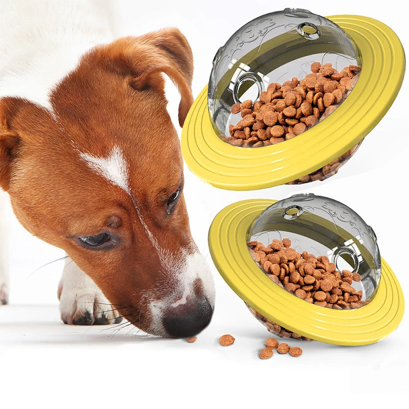 Bite-resistant Dog Self-healing Toy: Flying Saucer Leaking Ball Device.
