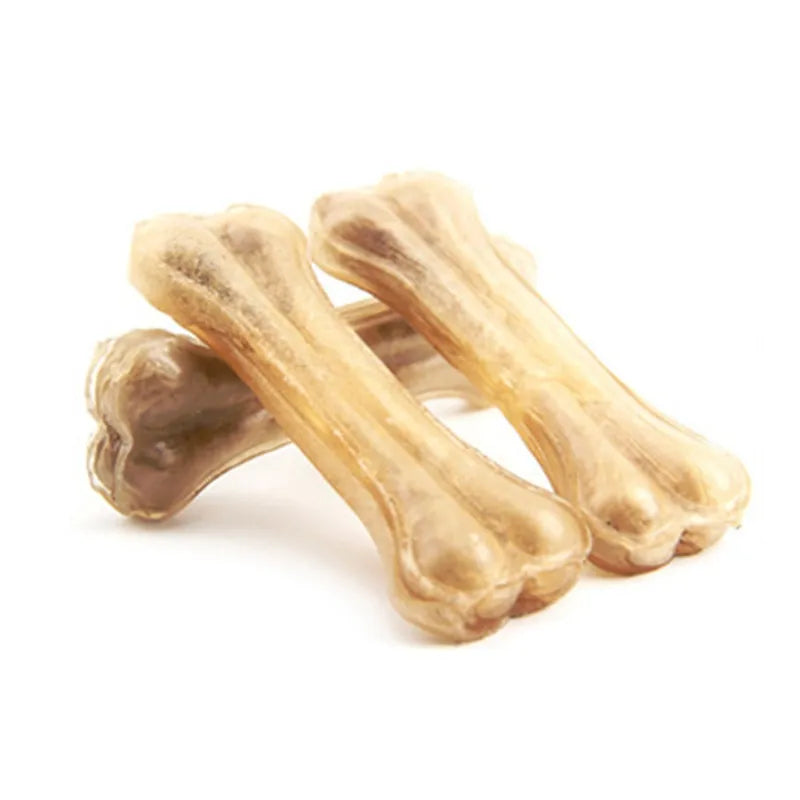 Dog Bones Chews Toys: Leather Cowhide, Molar Teeth Clean Stick