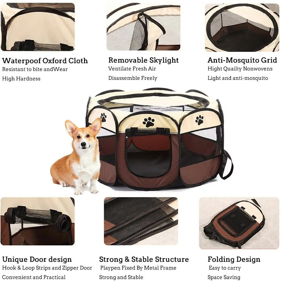 Portable Outdoor Kennels Fences Pet Tent Houses For Large Small Dogs Foldable Indoor Playpen Puppy Cats Pet Cage Delivery Room