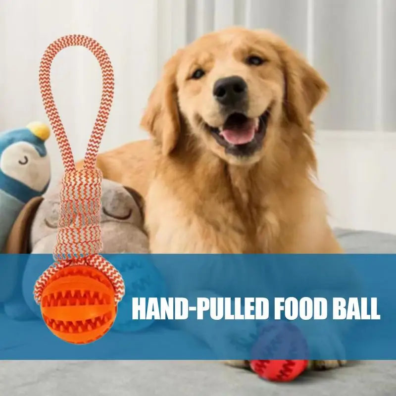 Tug Toy Ball: Interactive fetch ball, rope tug, for grassland or home.