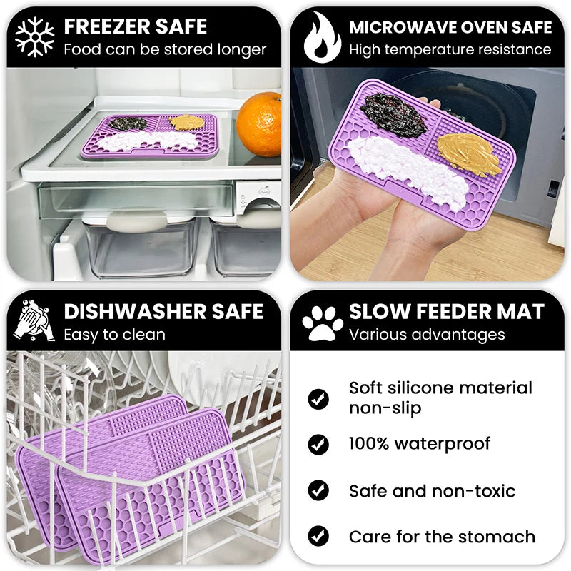 Placemat: Slow Feeding, Silicone, Cats Dogs Feeding Pad, Pet Supplies