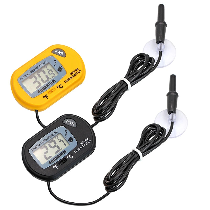 Digital Aquarium Thermometer: LCD display, temperature detector, aquatic pet tool.
