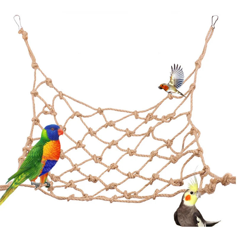 Parrot Bird Climbing Net: Hemp Rope, Habitat Toy, Supplies