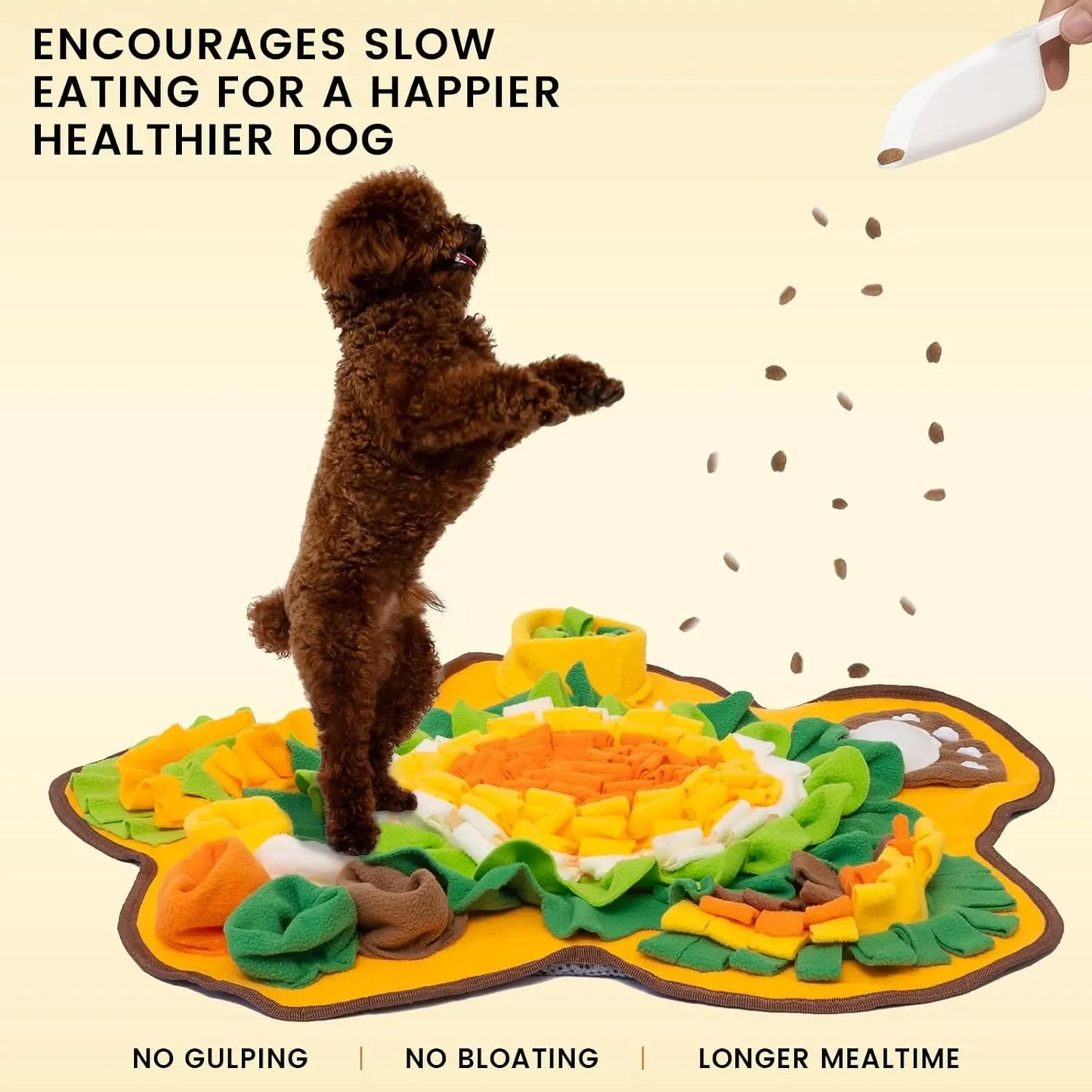 Sniff mat for dogs: Multi-functional feeding, boredom busters with treats.