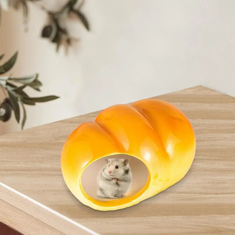 Guinea Pig Hideout: Hamster hut, gerbil house, pet habitat, bread shape.