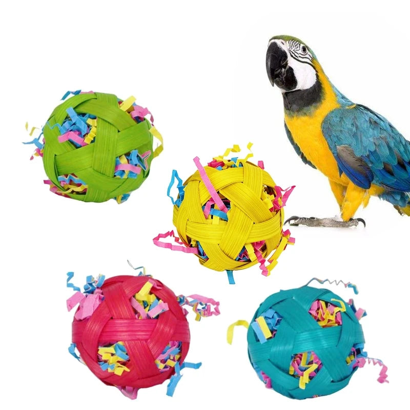 Natural Bamboo Toy Ball: Foraging Fun for Pets