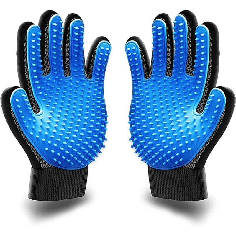 Grooming Kit: Brush, Bath Cleaning Glove, De-Shedding Tool for Pets