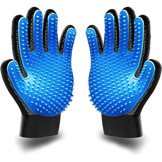 Grooming Kit: Brush, Bath Cleaning Glove, De-Shedding Tool for Pets