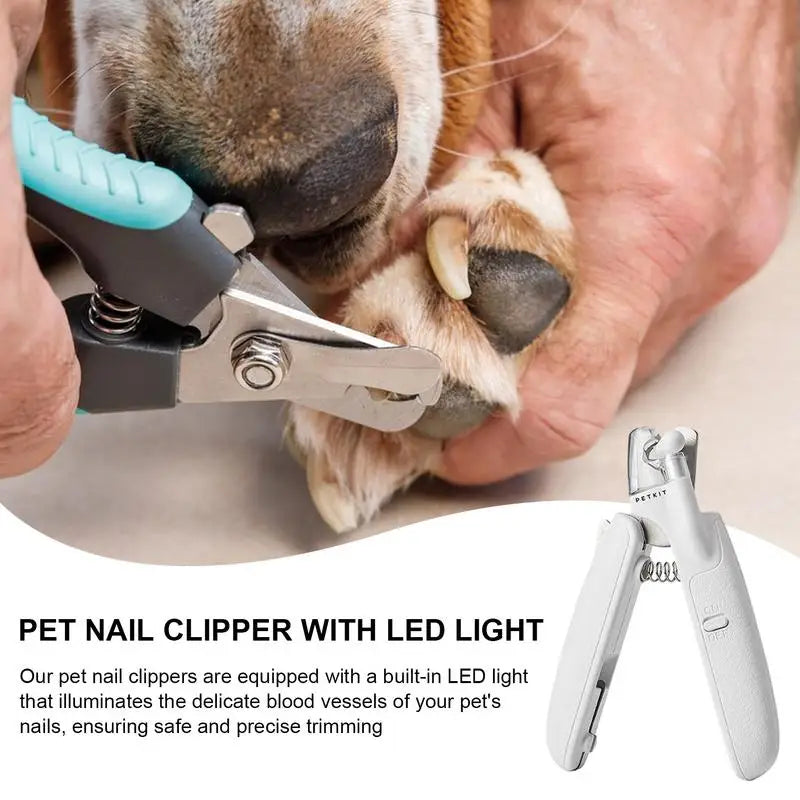 LED Pet Nail Trimmer: Professional Grooming Scissors with Light.