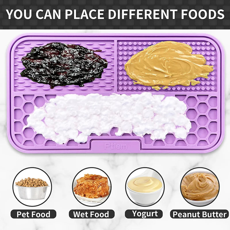 Placemat: Slow Feeding, Silicone, Cats Dogs Feeding Pad, Pet Supplies