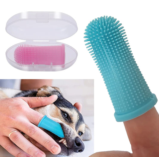 Soft Finger Toothbrush: Nontoxic silicone, teeth cleaning, for dogs and cats.