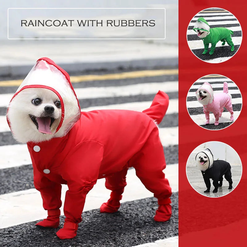 New Style All-inclusive Raincoat: Hood, Waterproof, Boots, Dog Supplies