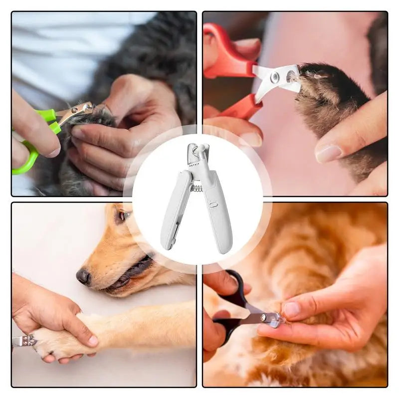 LED Pet Nail Trimmer: Professional Grooming Scissors with Light.