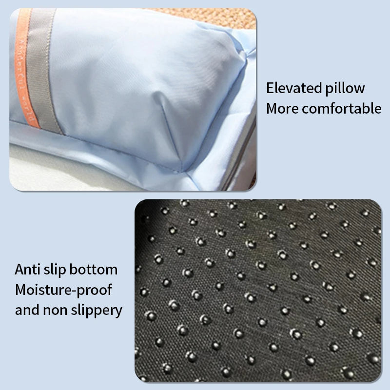 Summer pet bed: Cooling mat with pillow for dogs.