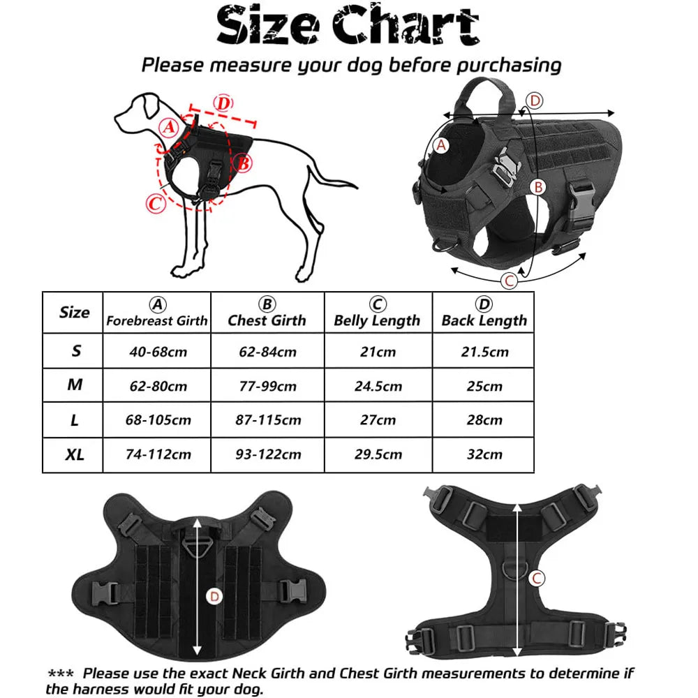 Dog Harness Leash Set: German Shepherd Training Vest, All Breeds.