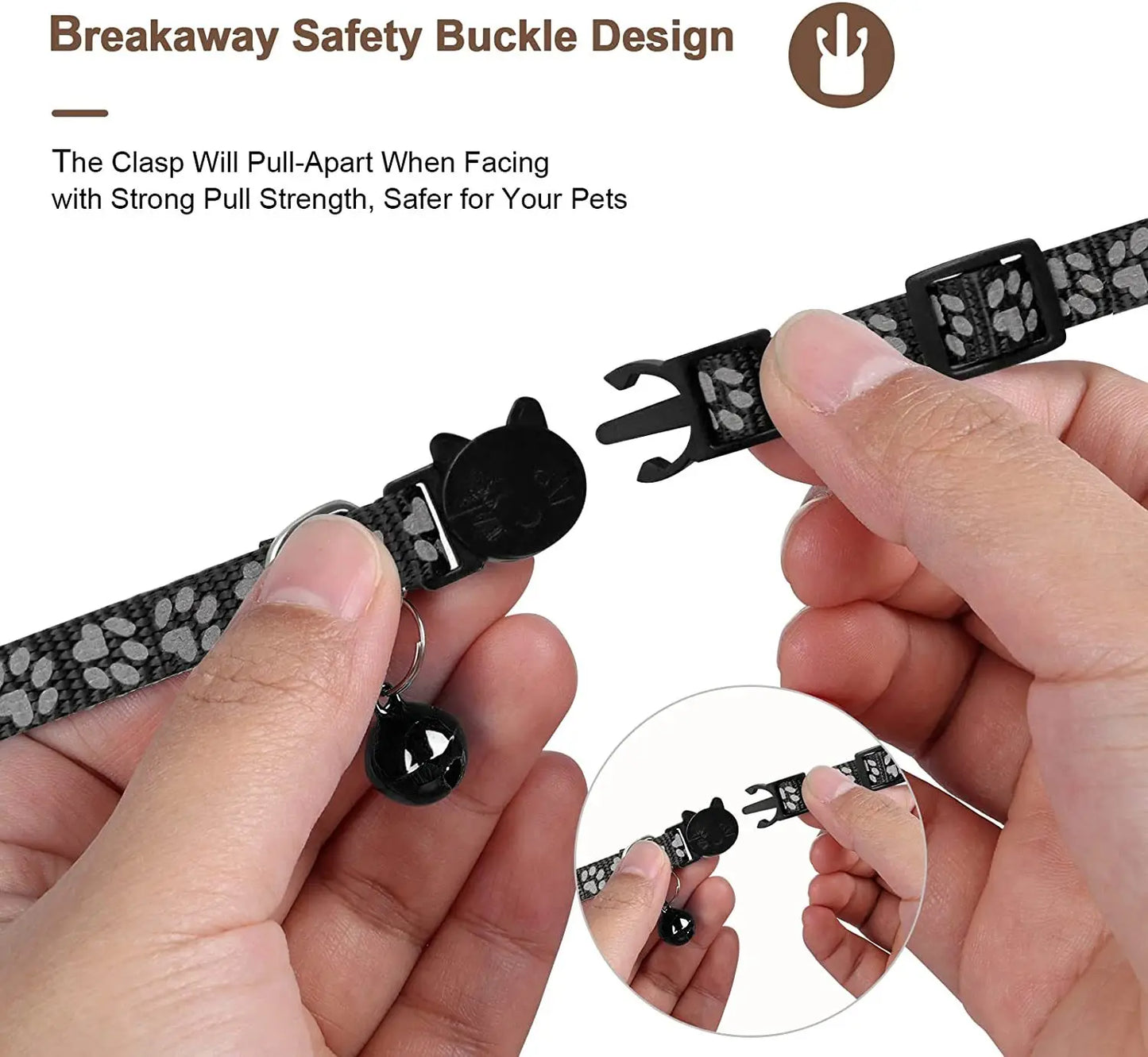 Reflective Cat & Dog Collar: Secure collar with GPS tracker slot.