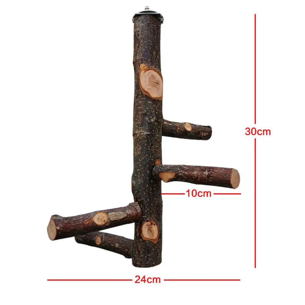 Parrot Bird Wood Stand Pole Toy: Habitat Decor, Supplies
