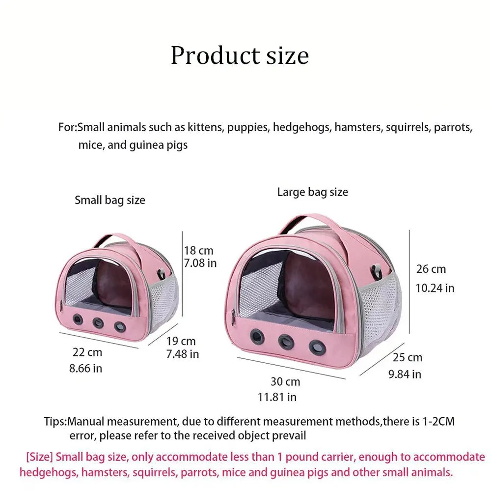 Small Animal Carrier Bag: Cage for Hamsters, Parrots, Guinea Pigs.