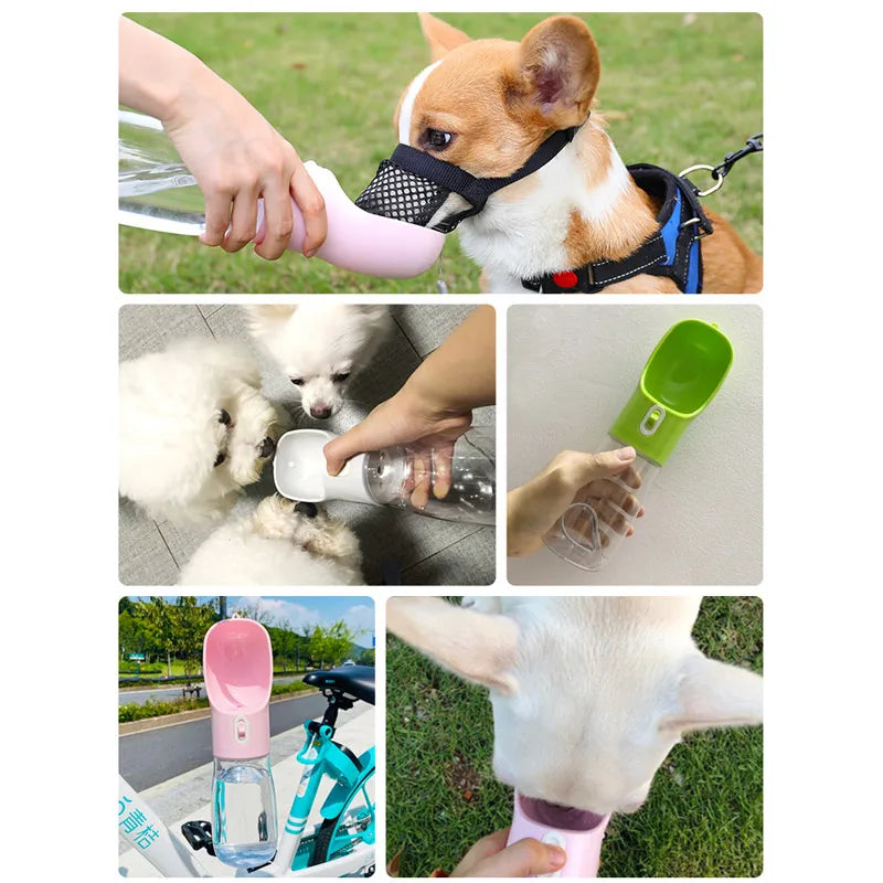 Portable Water Bottle Feeder: Outdoor Travel Drinking Bowl for Pets