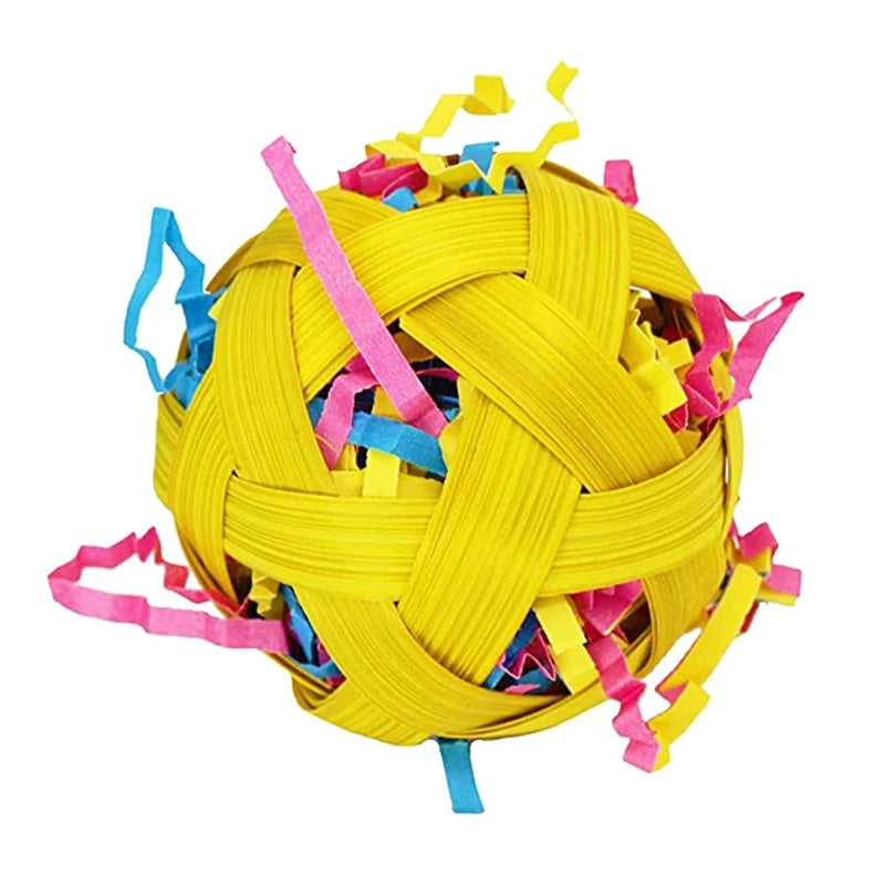Natural Bamboo Toy Ball: Foraging Fun for Pets