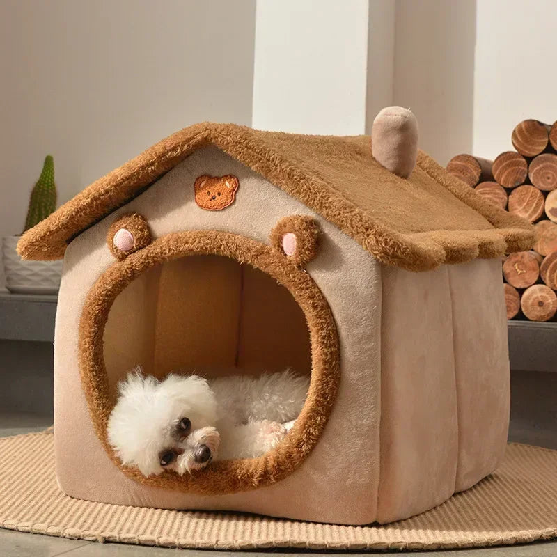 Pet-Friendly Foldable Bed House: Warm nest for your furry companion.