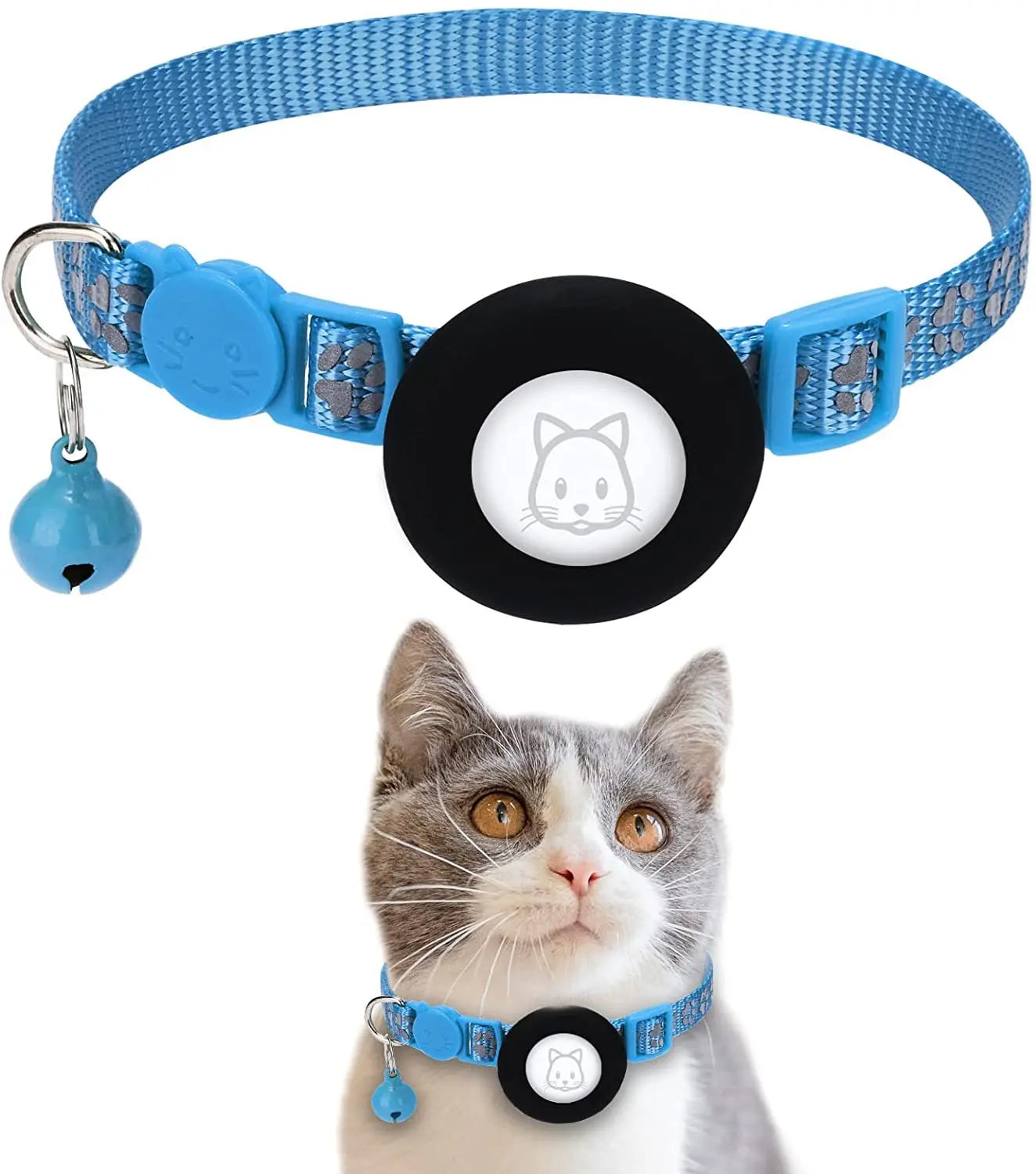 Reflective Cat & Dog Collar: Secure collar with GPS tracker slot.