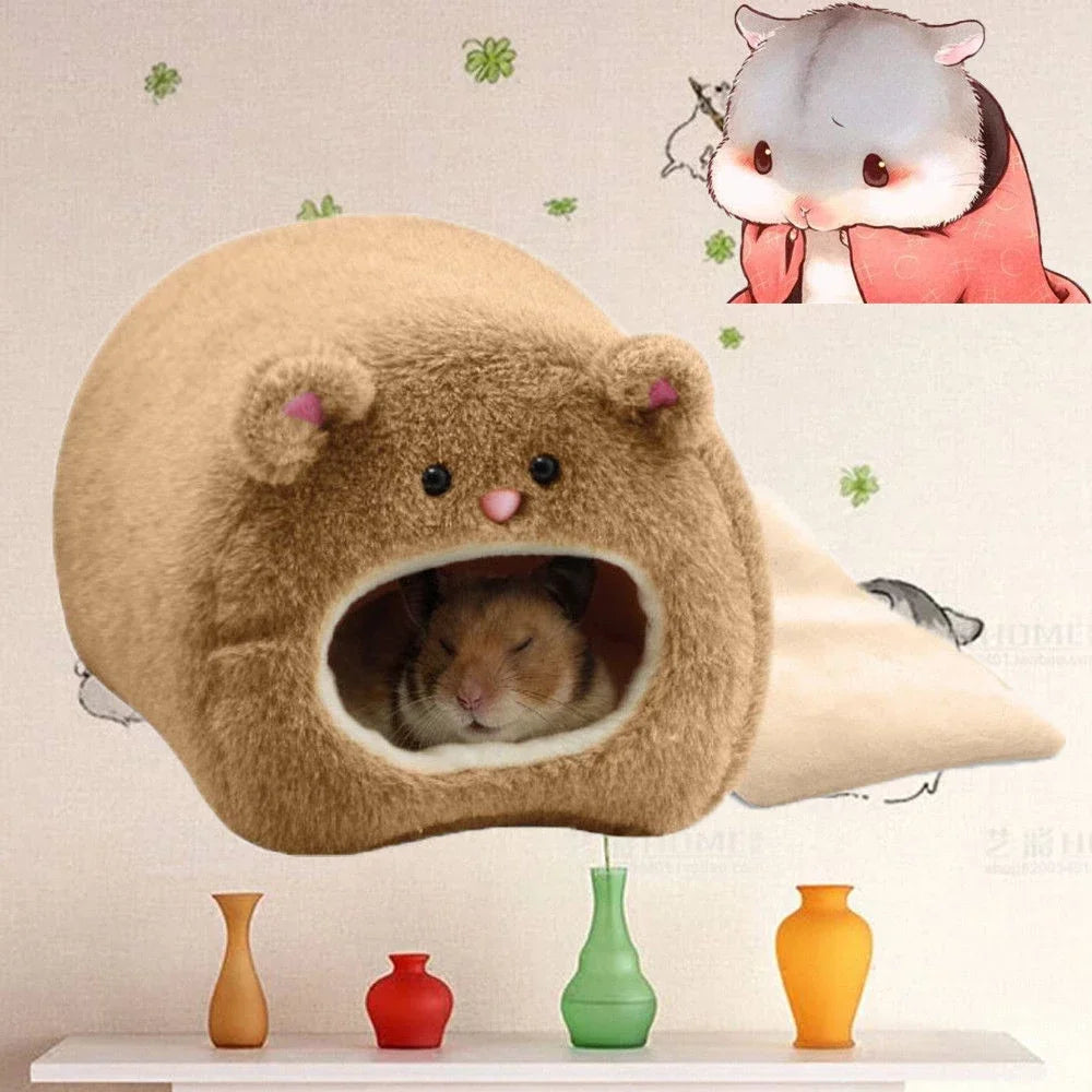 Warm Hamster Bed: Soft bed with hanging nest for rodents.