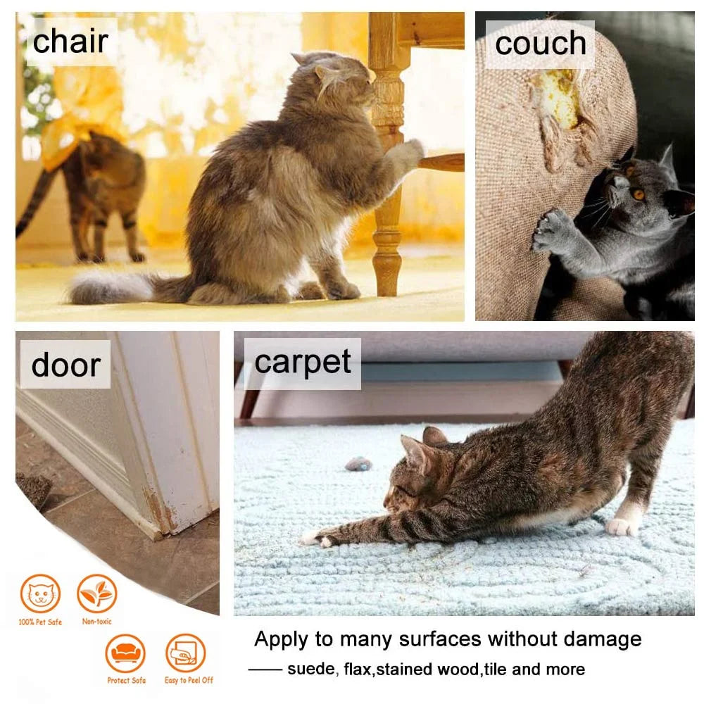 Scratcher Tape: Guards sofa, preserves furniture, couch protector, deterrent pad.