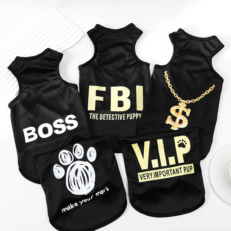Summer pet clothes: Breathable vests for dogs and cats.