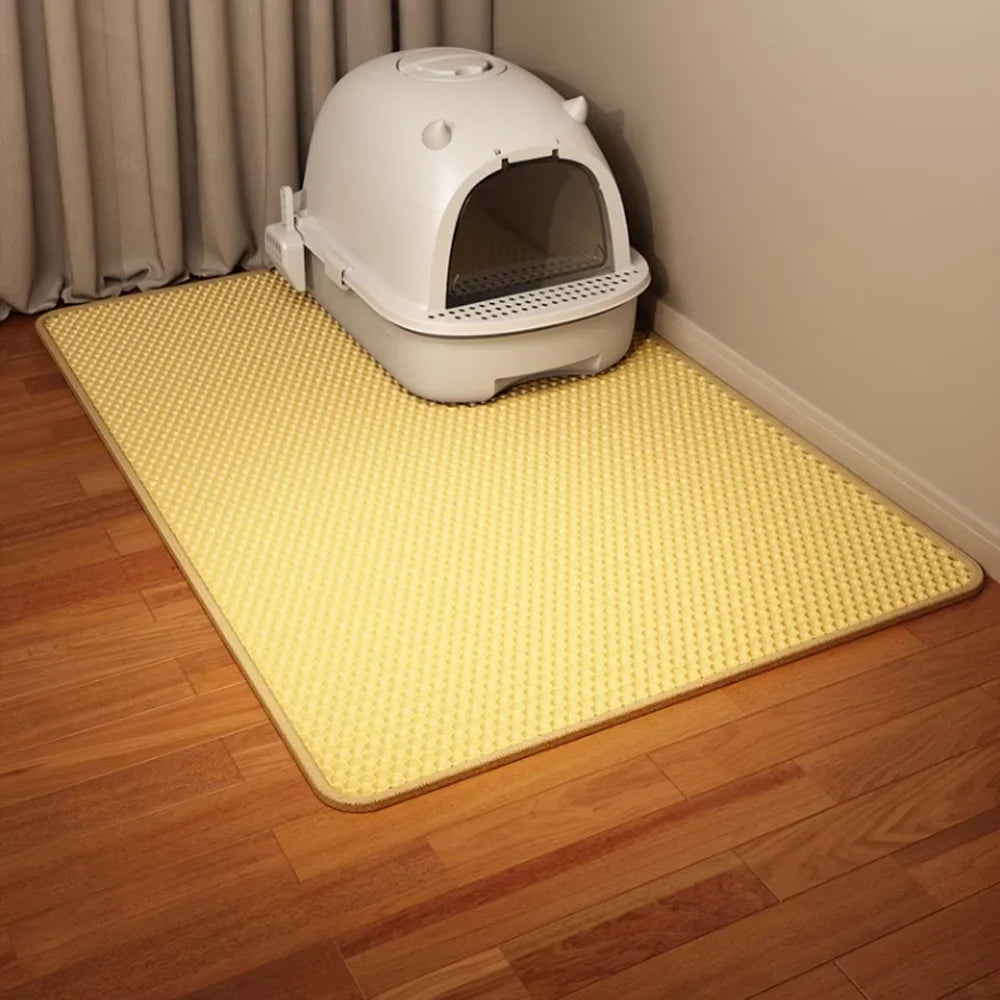Waterproof EVA Litter Box Mat: Non-slip, washable pad.