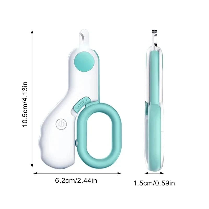 LED Dog Nail Clipper: Professional Claw Trimmer, Safety Lock.